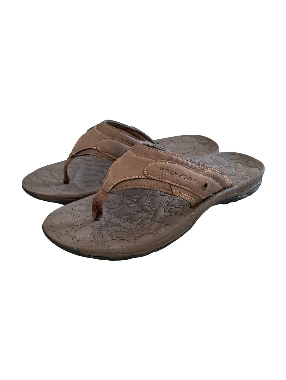Rockport Men's Hayes Thong Sandals Size 10M Tan New